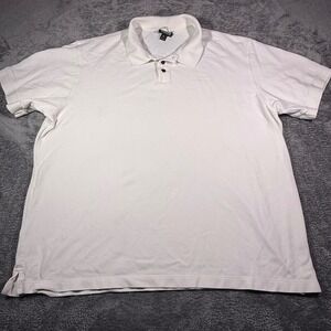 Patagonia Mens White Organic Cotton Pique Short Sleeve Polo Shirt XL Embroidered